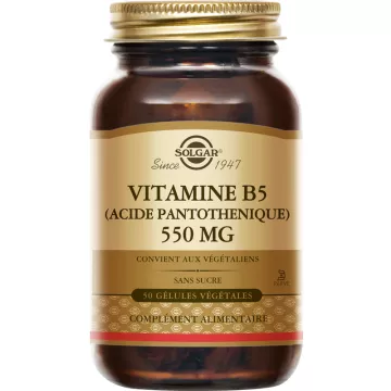 Solgar Vitamine B5 Acide Pantothénique 550 mg 50 gélules végétales