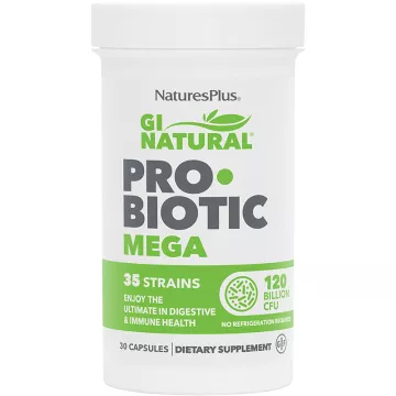 Natures Plus GI Natural Probiotique Méga 120 milliards 30 gélules