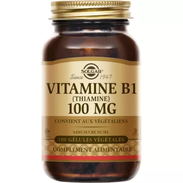 Solgar Vitamine B1 Thiamine 100 mg 100 vegetarische capsules