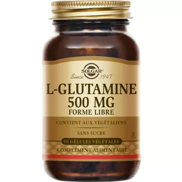 Solgar L-Glutamin 500 mg Freie Form 50 vegetarische Kapseln