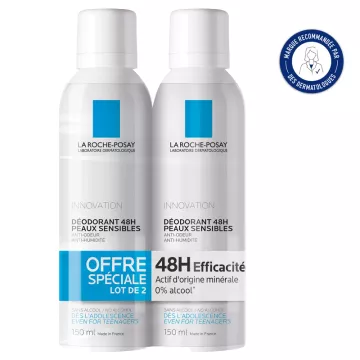 24H DESODORANTE La Roche-Posay FISIOLÓGICA 150ML LOTE DE 2