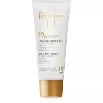 DermEden Dagprotocol 4 in 1 Dagcrème spf50 Gecombineerde Huid 50 ml