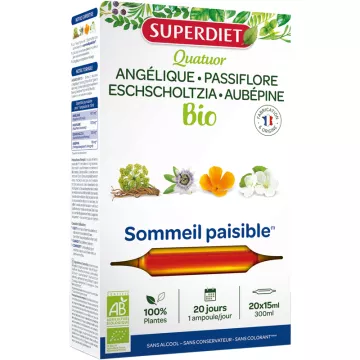 Superdiet Quatuor Sommeil Paisible Organic 20 ampolas