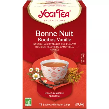 Yogi Tea Buenas noches té de hierbas rooibos vainilla infusión ayurvédica 17 bolsitas de té