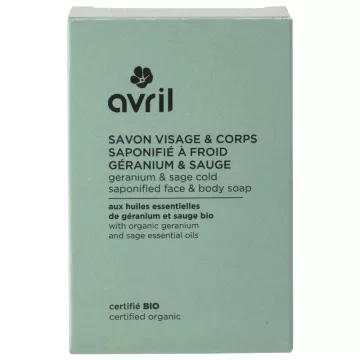 Avril Organic Face & Body Cold Process Soap Geranium Sage