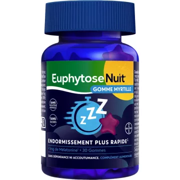 Euphytose Nuit Blueberry Gum 1 mg Melatonin 30 Gummies