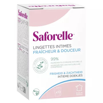 Saforelle Lingettes Intimes Fraîcheur & Douceur 10 sachets individuels