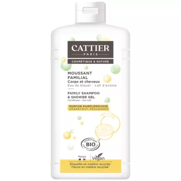 Espuma para o corpo e o cabelo da família Cattier