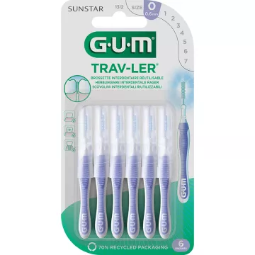 Escova interdentária Sunstar Gum Trav-Ler 0,6 mm