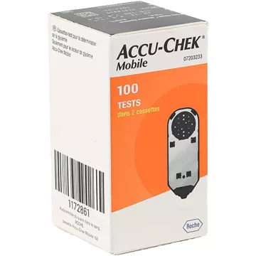 ACCU-CHEK MOBILE bloedglucosemeting 2 cassettes (100 testen)