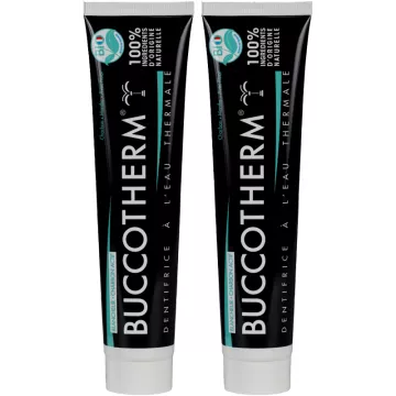 Buccotherm Dentifrice Blancheur au Charbon Actif Bio 2 x 75 ml