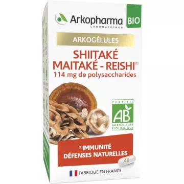 Arkogelules Shiitake Maitaké-Reishi Immunité Bio 40 gélules