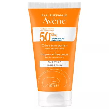 Avene Sun Care Cream Acabamento Invisível Sem Fragrância SPF50+ 50 ml