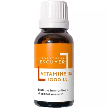 Lescuyer Vitamina D3 1000IU Sistema imunitário e capital ósseo 20ml