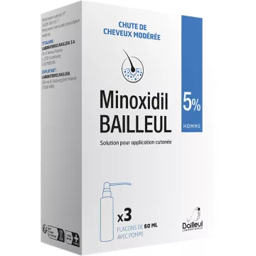 Minoxidil Bailleul 5% Baldness prevention 3x60 ml