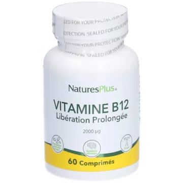 Natures Plus Vitamina B-12 2000 μg 60 comprimidos Acción prolongada