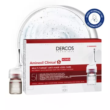 Dercos Aminexil Clinical 5 Women Tratamento Anti-Queda de Cabelo 21 x 6 ml