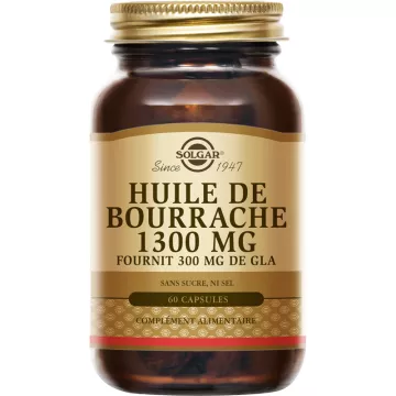 Solgar Huile de Bourrache 1300 mg 60 capsules