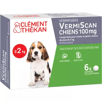 Vermifuge Puppies Vermiscan Clément Thékan Petits Chiens 6 Comprimidos