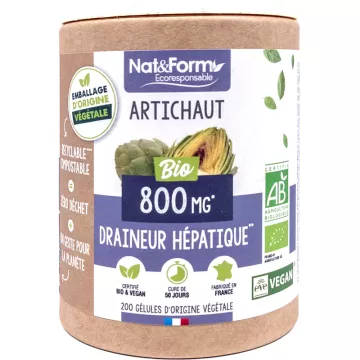 Nat & Form Alcachofra Biológica 200 Cápsulas Vegetais