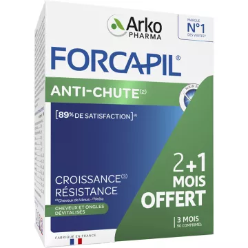 Arkopharma Forcapil Anti-Chute Cheveux et Ongles Dévitalisés 90 comprimés