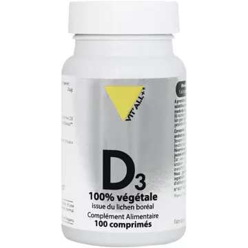 Vitall+ D3 vitamine végétale 20μG 100 Comprimés