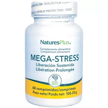 Natures Plus Mega Stress 60 comprimés Action prolongée