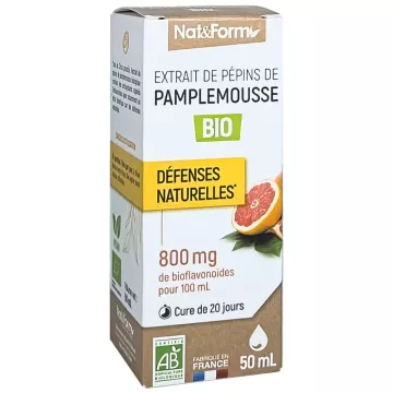 Extrato de semente de toranja orgânica Nat & Form 50ml