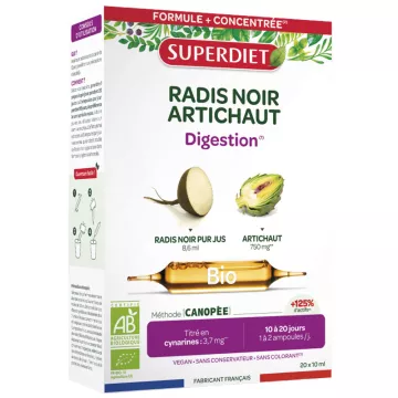 Superdiet Radis Noir Artichaut Digestion Bio 20 ampoules