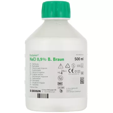 Sérum Physiologique Ecotainer NaCl 0,9% Bouteille 500 ml