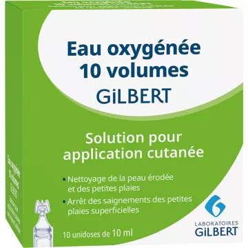 Eau Oxygénée 10 Volumes Gilbert 10 unidoses 10 ml