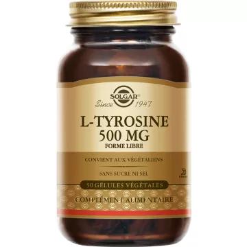 Solgar L-Tyrosine 500 mg Forme Libre 50 gélules végétales