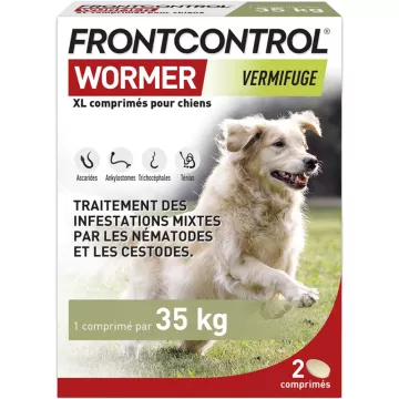 Frontcontrol-Wormer XL Desparasitante para Cães de Grande Porte 2 comprimidos