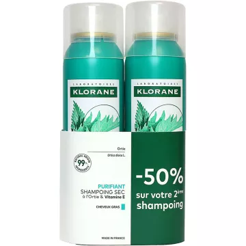 Klorane Trockenshampoo mit Brennnessel Lot 2 Sprays à 150 ml