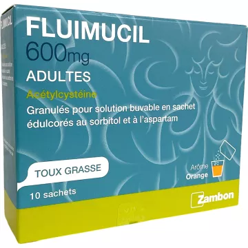 FLUIMUCIL Acetilcisteína NAC 600mg Adulto 10 saquetas