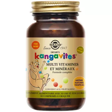 Solgar Kids Kangavites Multi Vitaminas e Minerais 60 comprimidos