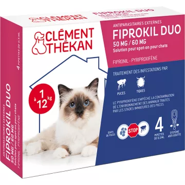 Fiprokil Duo Cat 4 Pipetas para Pulgas