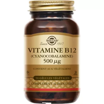 Solgar Vitamine B12 Cyanocobalamine 500 µg 50 gélules végétales