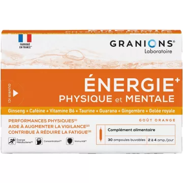 Granions Fysieke en Mentale Energie 30 ampullen