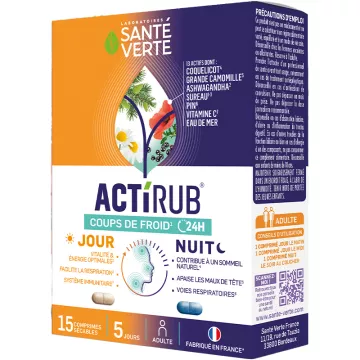 Santé Verte Actirub Coups de Froid Jour & Nuit 15 comprimés