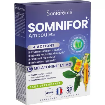 Santarome Somnifor 4 Acties Melatonine 1,9 mg 20 flesjes 