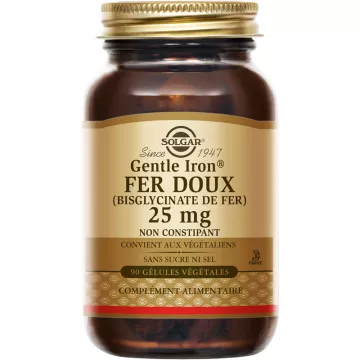 Solgar Gentle Iron Fer Doux 25 mg 90 gélules végétales