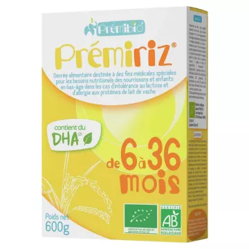 PrémiRiz 6-36 Mois Lait Infantile Bio Prémibio 600 g