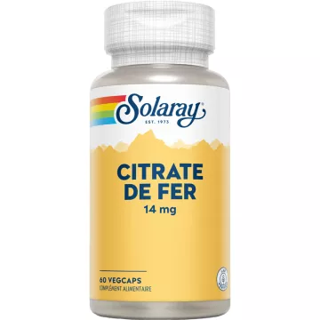 Solaray Citrato de Hierro 14 mg 60 cápsulas