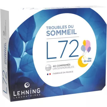 L72 Troubles du Sommeil Enfant 40 comprimés homéopathiques