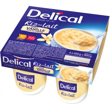 Delical Dessert Lacté HP HC Riz au Lait 4x200g