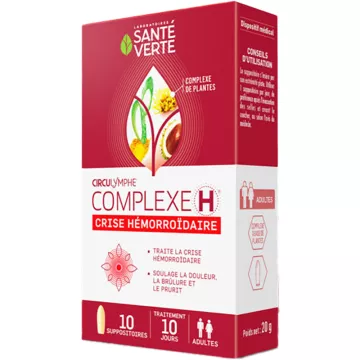 Circulymphe Complexe H Suppositoires Crise Hémorroïdaire x10