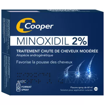 Minoxidil Cooper 2 % Chute de Cheveux 3x60ml
