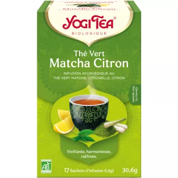 Infusión ayurvédica de té verde Yogi Tea Matcha Limón 17 bolsitas de té