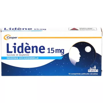 Lidène 15mg Doxylamine 10 comprimés sécables